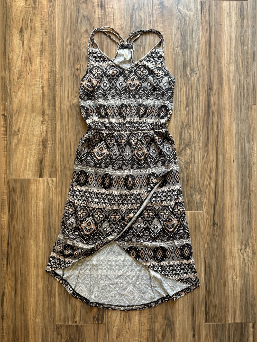 Threads for Thought organic cotton blend tribal print midi dress size medium